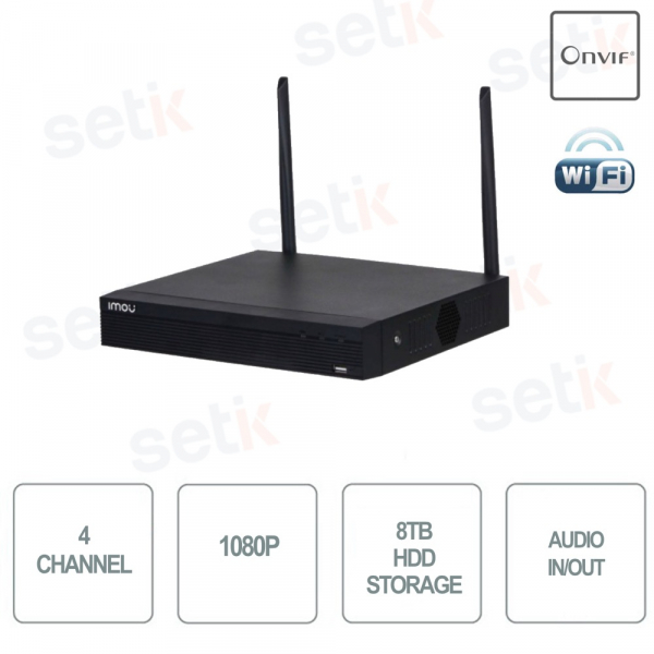 Imou Nvr 4 Kanäle IP 1080P 40Mbps wifi H.265 + 1HDD Audio