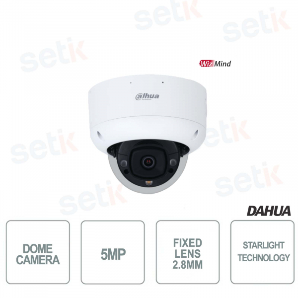 Caméra dôme 5MP Dahua - Starlight - WizMind - Extérieur