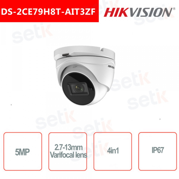 Hikvision 5MP 2.7-13.5mm HD-TVI 4in1 Turret Camera