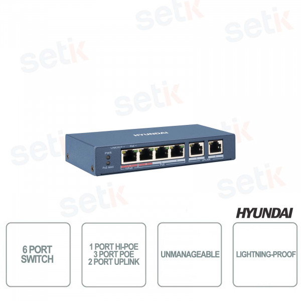 Hyundai 6 Port Unmanageable Commercial Switch