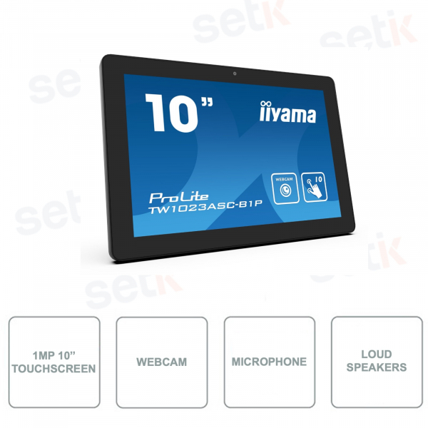 Android Touchscreen - 10 Zoll - Kapazitiv bei 10pt - RJ45 - Mit integrierter Webcam, Mikrofon und Lautsprechern