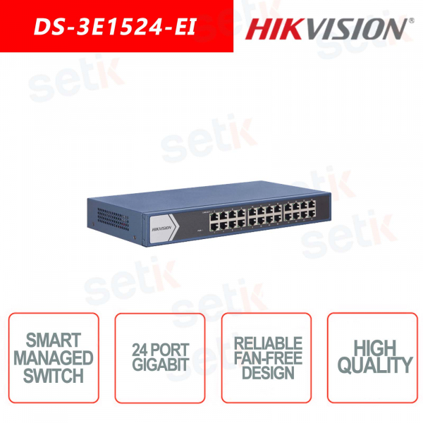Conmutador inteligente Hikvision de 24 puertos Gigabit