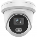Torreta de cámara IP PoE para exteriores 4MP 2.8mm ColorVu Hikvision AcuSense White Led Deep Learning