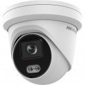 Outdoor PoE IP Camera Turret 4MP 2.8mm ColorVu Hikvision AcuSense White Led Deep Learning