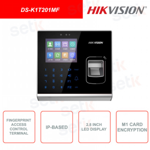 DS-K1T201MF - HIKVISION - MIfare card reader and fingerprint - With 2.8 inch LCD display