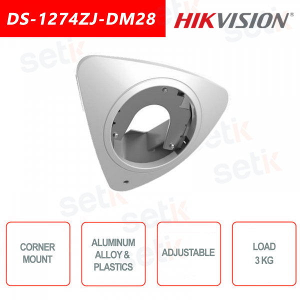Corner mount bracket for Hikvision DS-1274ZJ-DM28 Dome Camera