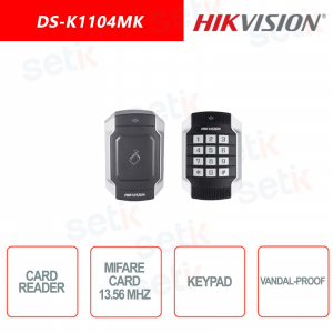 Mifare card reader with Hikvision Keypad - Vandalproof