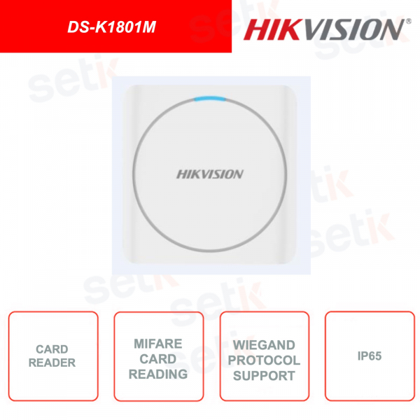 DS-K1801M - Hikvision - Módulo de expansión - Lector de tarjetas Mifare - IP65 - Diseño Watchdog