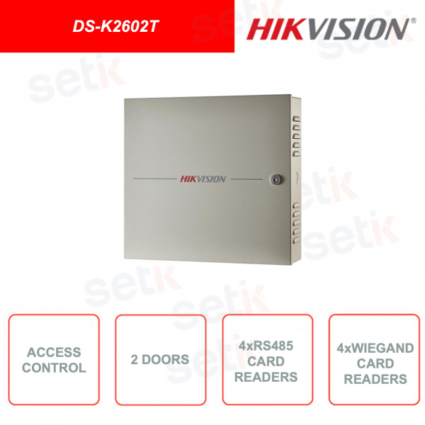 DS-K2602T - HIKVISION - Módulo de control de acceso - Interfaz RS485 - Interfaz Wiegand - Control en 2 puertas