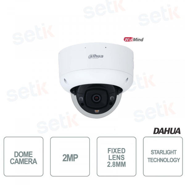 Dahua Dome-Kamera – WizMind – 2,8 mm festes Objektiv – 2 MP – Starlight