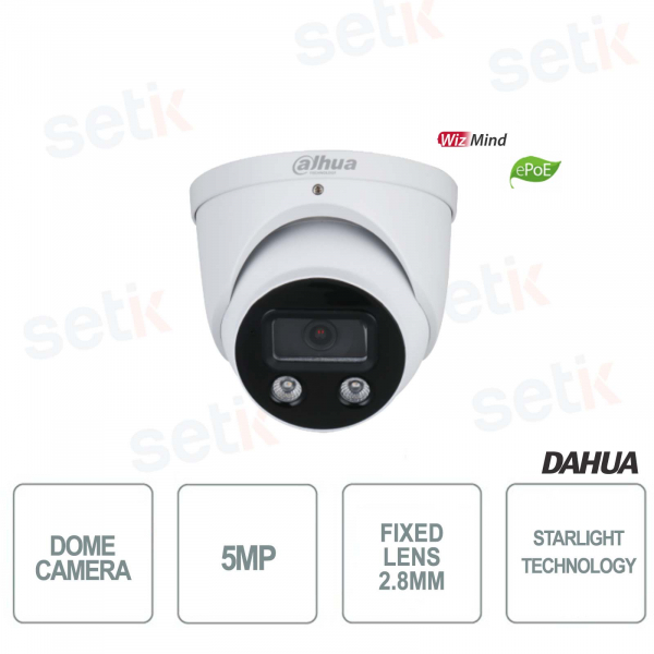 Caméra dôme WizMind ePoe Dahua-5MP-Starlight-AI