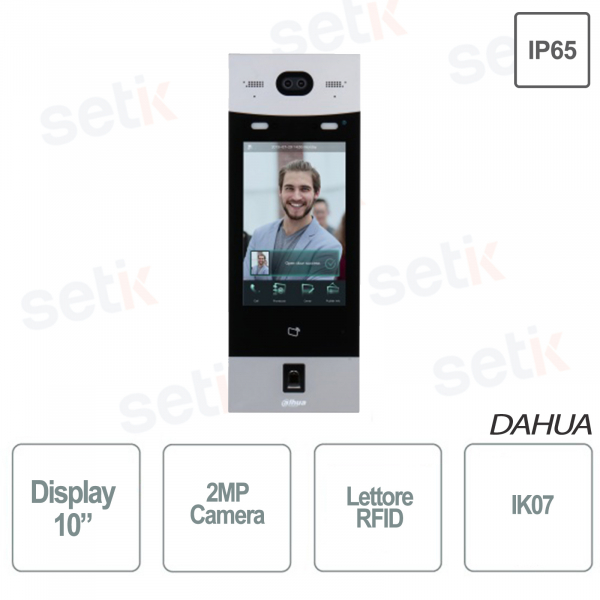 IP-Außenstation für Mehrfamilien-Eigentumswohnungen, 2 MP, 10-Zoll-Display, RFID-LED, IK07, IP65