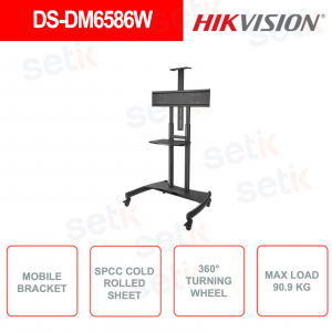 DS-DM6586W - HIKVISION - Floor movable bracket - In SPCC cold rolled sheet metal - Max.90.9Kg - For 55-80 inch display