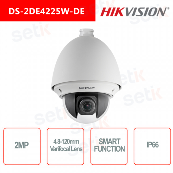 Cámara domo Hikvision 2MP 4.8-120mm Darkfighter Onvif PoE IR