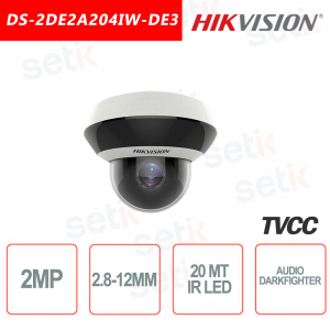 Caméra IP Hikvision POE AUDIO DARKFIGHTER 2.0MP 2.8-12mm IR H.265 + Speed Dome PTZ 2MP