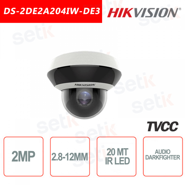 Hikvision IP Camera POE AUDIO DARKFIGHTER 2.0MP 2.8-12mm IR H.265 + Speed Dome PTZ 2MP