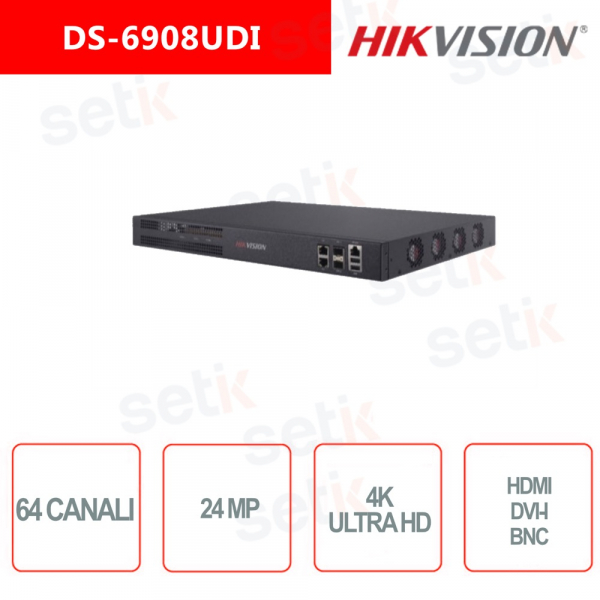 NVR Hikvision 64 canales 24MP 4K Ultra HD Audio alarma