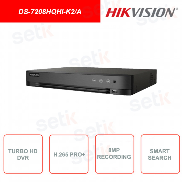 DS-7216HQHI-K2/A - HIKVISION - Turbo HD DVR - 5in1 - Audio Coassiale - 2 canali IP input - 16 canali analogici input -  6MP