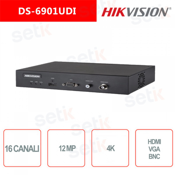 NVR Hikvision 16 canaux 12MP 4K alarme audio ultra hd