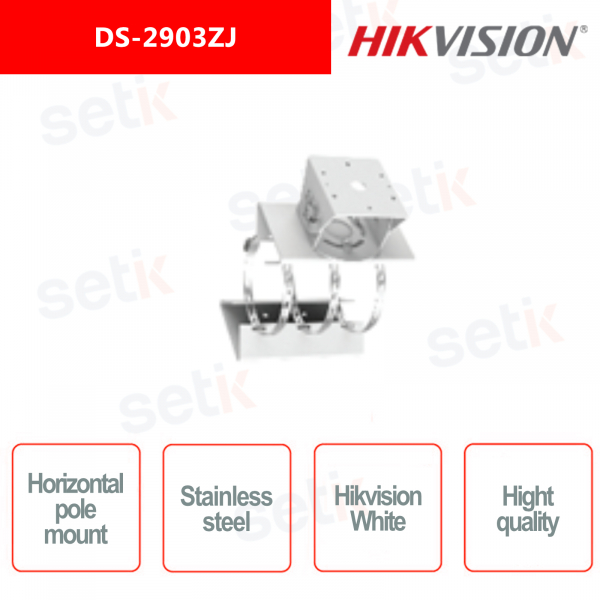 Support for Hikvision horizontal pole in stainless steel