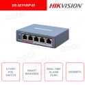 DS-3E1105P-EI - HIKVISION - Switch di rete - 4 Porte PoE - 1 Porta RJ45 - Protezione antifulmine 6KV