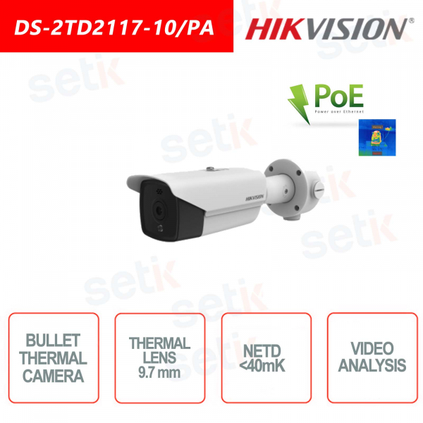 Caméra thermique Hikvision Bullet PoE - Alarme incendie