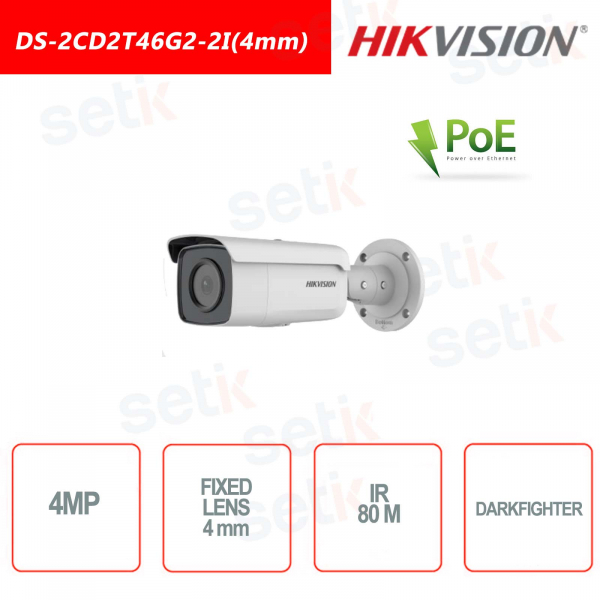 Cámara Bullet fija DarkFighter de 4 MP de Hikvision