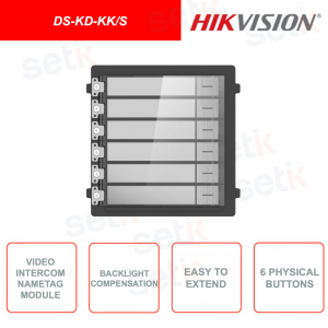 DS-KD-KK/S - Hikvision - Pulsantiera da esterno - In acciaio inossidabile - Montaggio a incasso o a parete