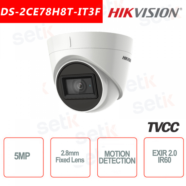 HIKVISION IR60 turret camera 5MP Motion Detection