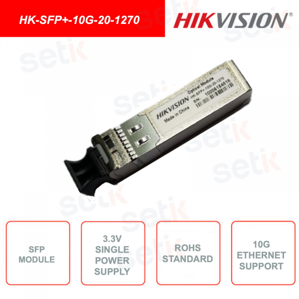 HK-SFP + -10G-20-1270 - HIKVISION - SFP-Modul - 10G Ethernet - Datenübertragung bis zu 20 km - 3,3 V.