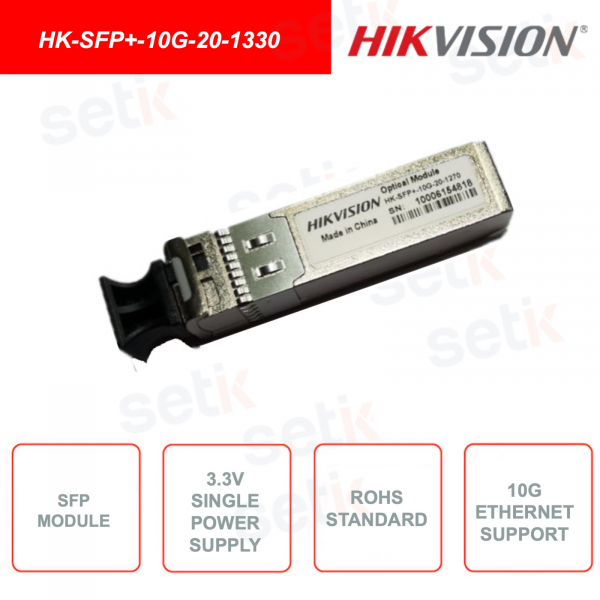 HK-SFP + -10G-20-1330 - HIKVISION - SFP-Modul - 10G Ethernet - Datenübertragung bis zu 20 km - 3,3 V.