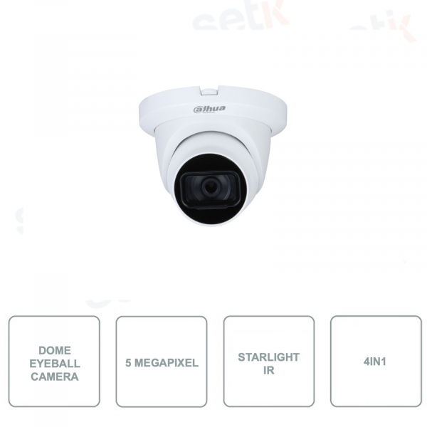 HAC-HDW1500TLMQ-S2 5MP HDCVI Dome Camera with 30m IR and Night Vision - Dahua