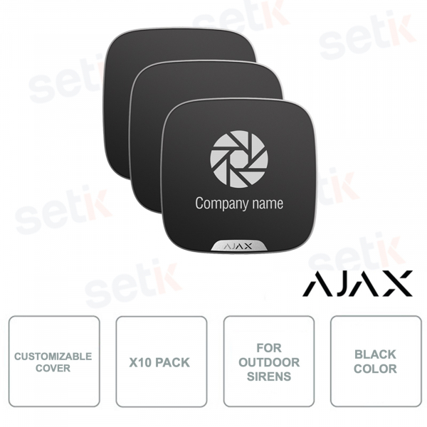10XAJ-BRANDPLATES-B - Pack of 10x customizable lids for outdoor siren AJ-STREETSIRENCUSTOM-B