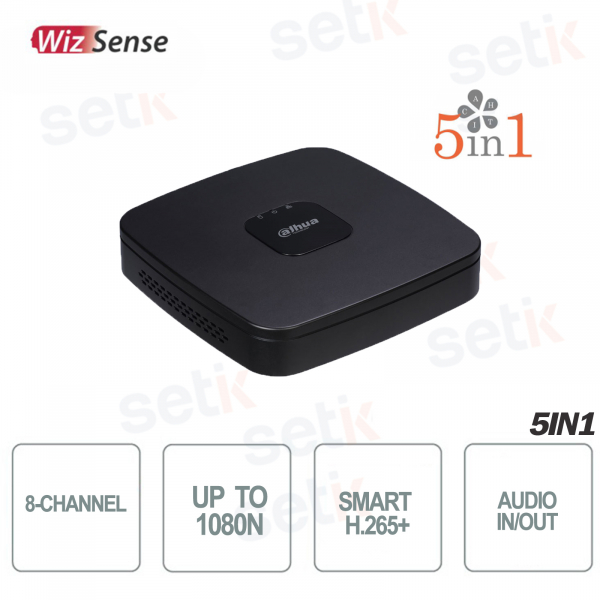 XVR Wizsense 8 Channels CVI AHD TVI ANALOG IP 1080N H.265 + BLACK Dahua
