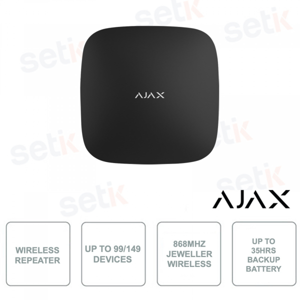 Ajax ReX - Wireless Repeater - Jeweler 868Mhz Protocol - Bidirectional - Black