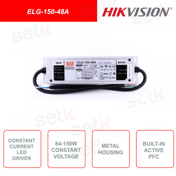 ELG-150-48A - Hikvision - 84-150W LED Driver a erogazione di potenza e voltaggio costanti - In metallo