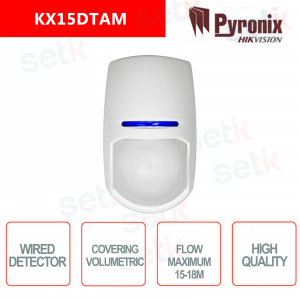 Detector volumétrico Hikvision-Pyronix WIRED interior 15-18M