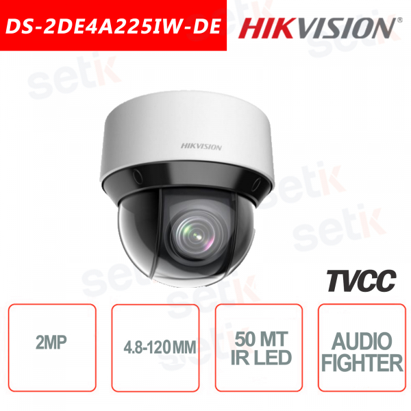 Caméra IP Hikvision POE AUDIO DARKFIGHTER 2.0MP 4.8-120mm IR H.265 + Dôme 2MP
