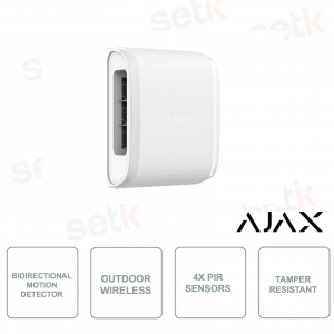 AJ-DUALCURTAINOUTDOOR-W - Ajax - Rilevatore di movimento wireless a tenda bidirezionale