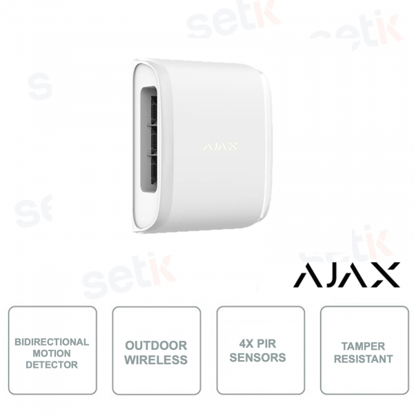 AJ-DUALCURTAINOUTDOOR-W - Ajax - Rilevatore di movimento wireless a tenda bidirezionale