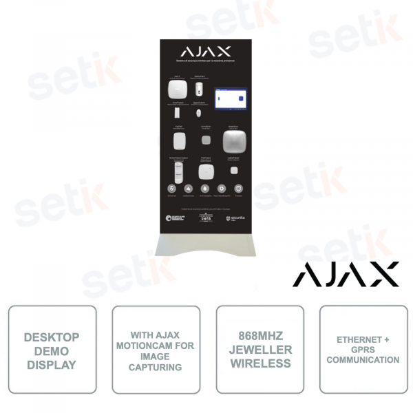 AJ-BTOTEM2-W-IT - Vertikales Demonstrationsdisplay für AJAX-Alarm-Kit - Drahtloser 868Mhz-Juwelier - Mit MotionCam