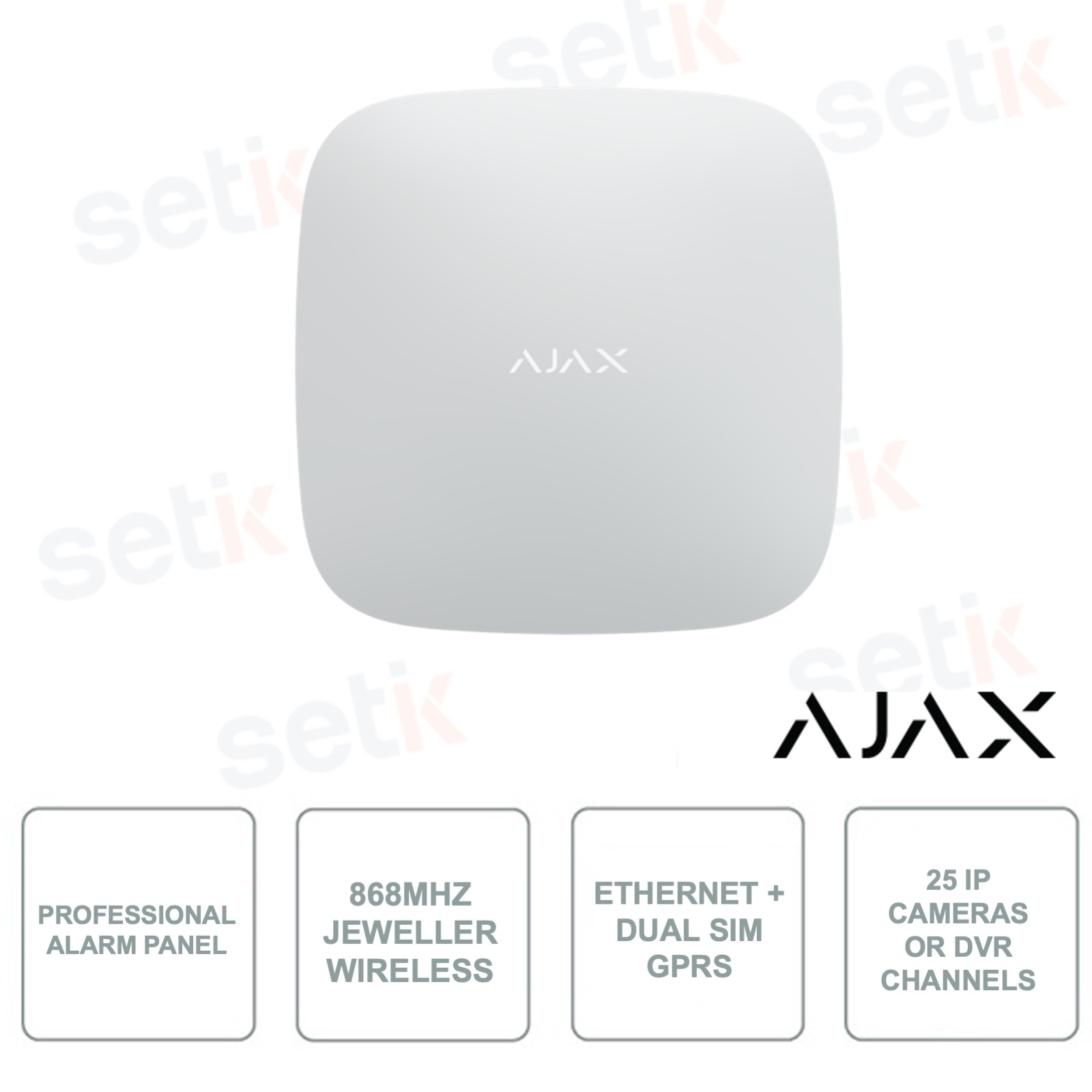 Professional alarm kit Ajax grade 2 black ethernet and gprs