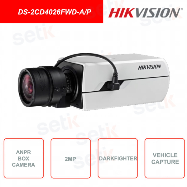 DS-2CD4026FWD-A/P - HIKVISION - 2 MP - ANPR - Telecamera Box - DARKFIGHTER - Low Light