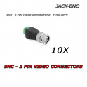 10x JACK - BNC Male Video Connectors for CCTV CCTV