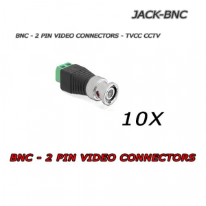10x JACK - Conectores de video macho BNC para CCTV CCTV
