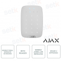 AJAX KeyPad Plus - Two-Way Wireless Touch Keypad with Integrated Contactless Card and Tag Reader - White