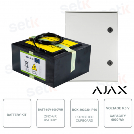 AJ-BATTERYBOX-14M - Battery Kit - Batteria zinc-aire BATT-60V-6000WH e Armadio Poliestere BOX-403020-IP66