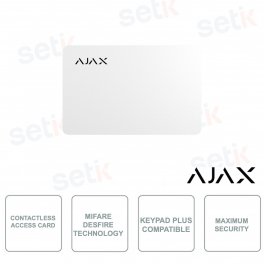 38224.89.WH 3X - AJAX - Carte d'accès sans contact avec technologie MIFARE DESFire - Blanc - Pack de 3 pièces