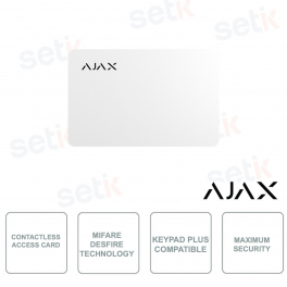 AJ-PASS-W - AJAX - Kontaktlose Zugangskarte mit MIFARE DESFire-Technologie - Weiß - Packung mit 3 Stück