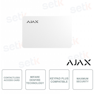 38224.89.WH 3X - AJAX - Carte d'accès sans contact avec technologie MIFARE DESFire - Blanc - Pack de 3 pièces